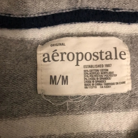 Aeropostale Girls zip up jacket medium grey navy - Picture 3 of 5